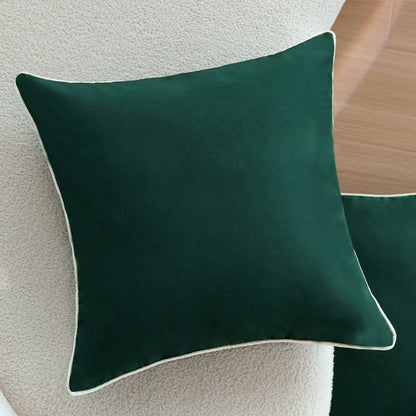 Quadratischer Samt-Kissenbezug mit feiner Paspel und softem Microvelours-Finish Brehn