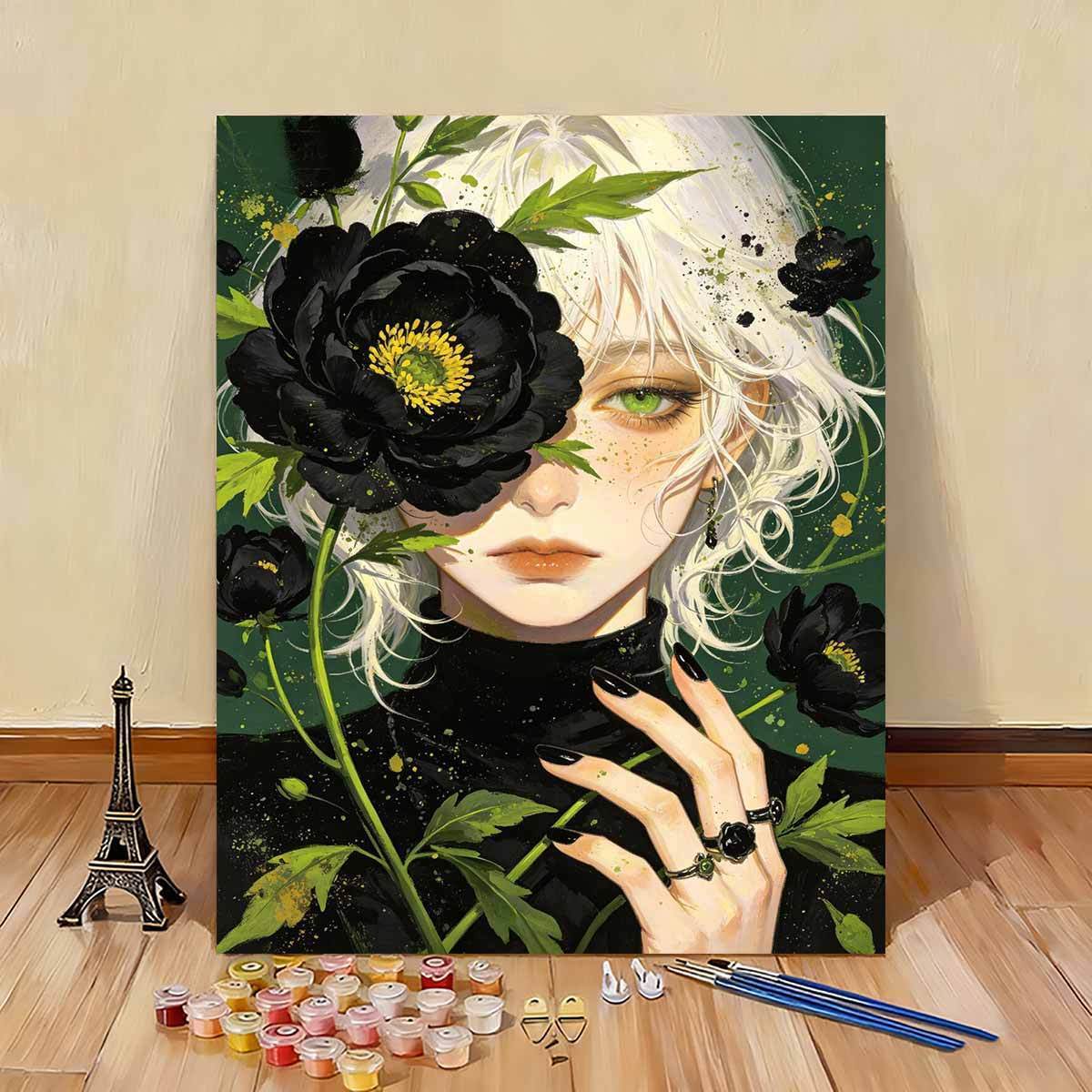 Künstlerische florale Porträt-Leinwandkunst Brehn