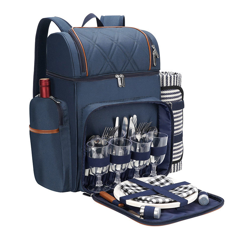 Picknick-Rucksack mit Umfangreichem Geschirrset Brehn