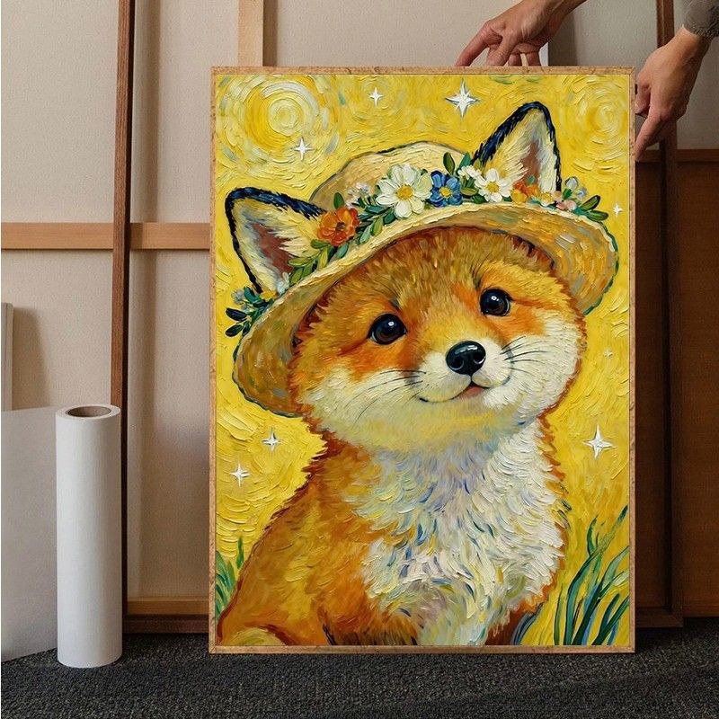 Verspielter Kaninchen Leinwand Kunstdruck Brehn