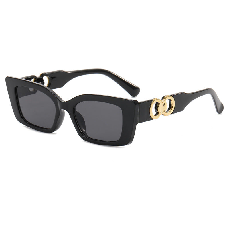 Damen modische quadratische Sonnenbrille mit glamourösen Akzenten Brehn