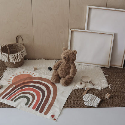 Retro Rainbow Baumwolle Wandbehang Teppich