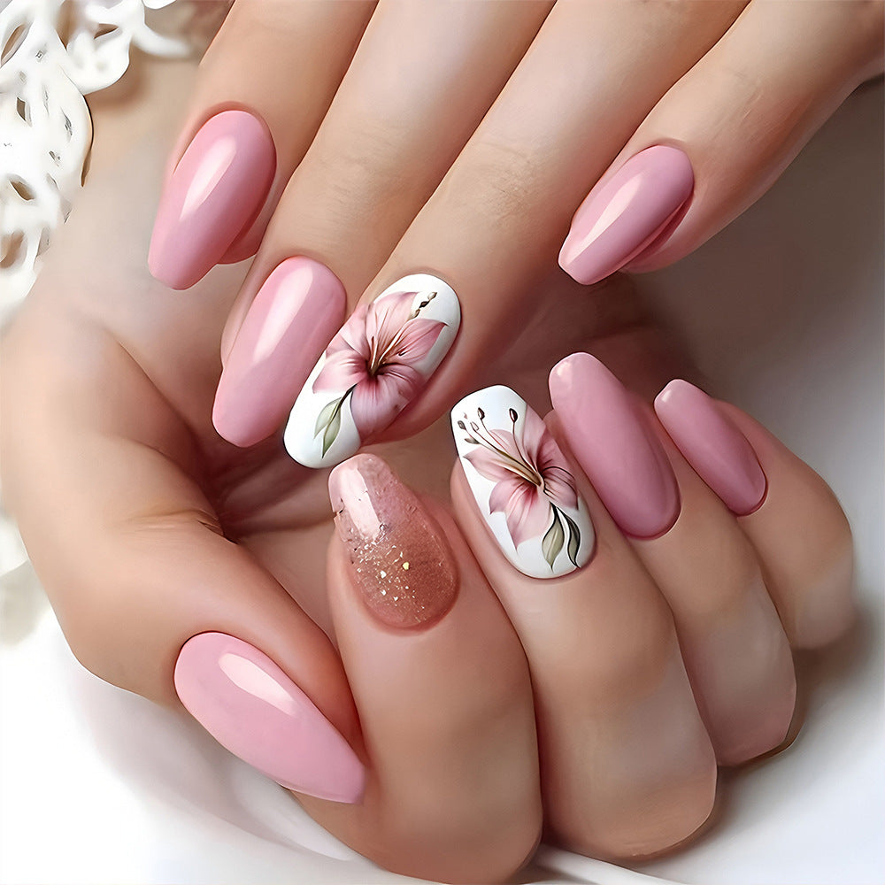 Florales Design Press-On Nagelkunst Set Brehn