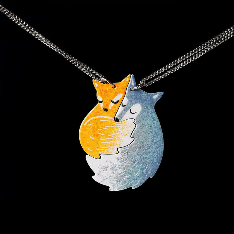 Interlocking Fox Anhänger Halskette Brehn