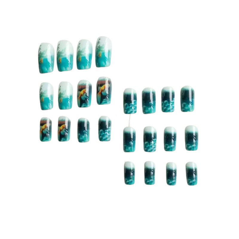 Kunstnägel mit 3D-Wassertropfen und Fischdesign Brehn