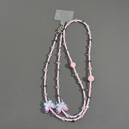 Perlenbrille Kette mit Schmetterlingsakzenten Brehn