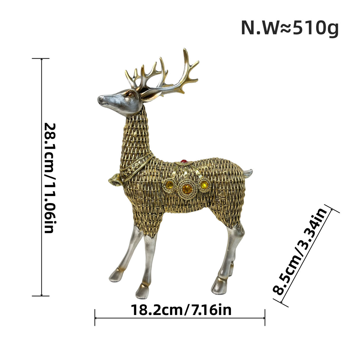Dekorative Hirschfigur mit Glitzerdetails Brehn