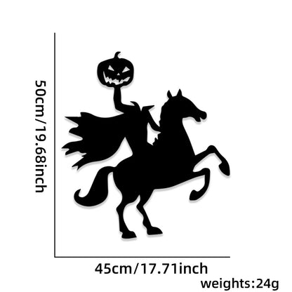 Großformatiger selbstklebender Wandsticker Grusel-Zombie mit Kürbis-Silhouette
