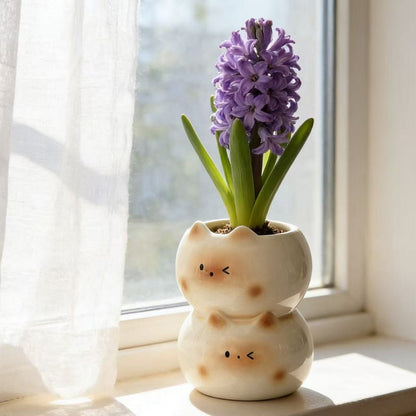 Keramischer Katzenblumentopf