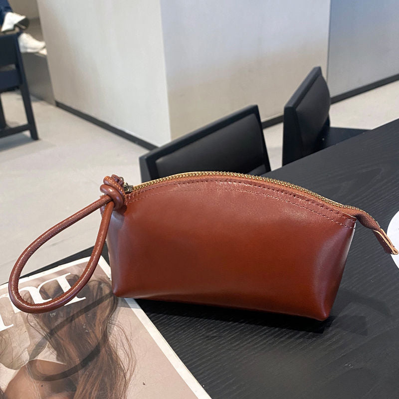 Elegante Kunstleder Kosmetik Tasche mit Reißverschluss Brehn