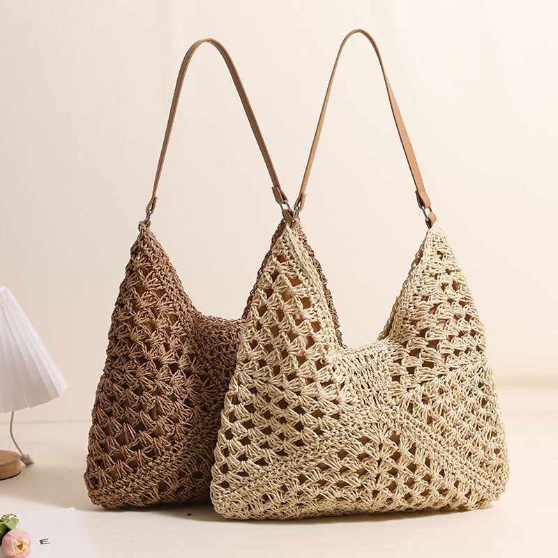 Damen Handgefertigte tote Tasche mit kunstvollem Häkelmuster Brehn
