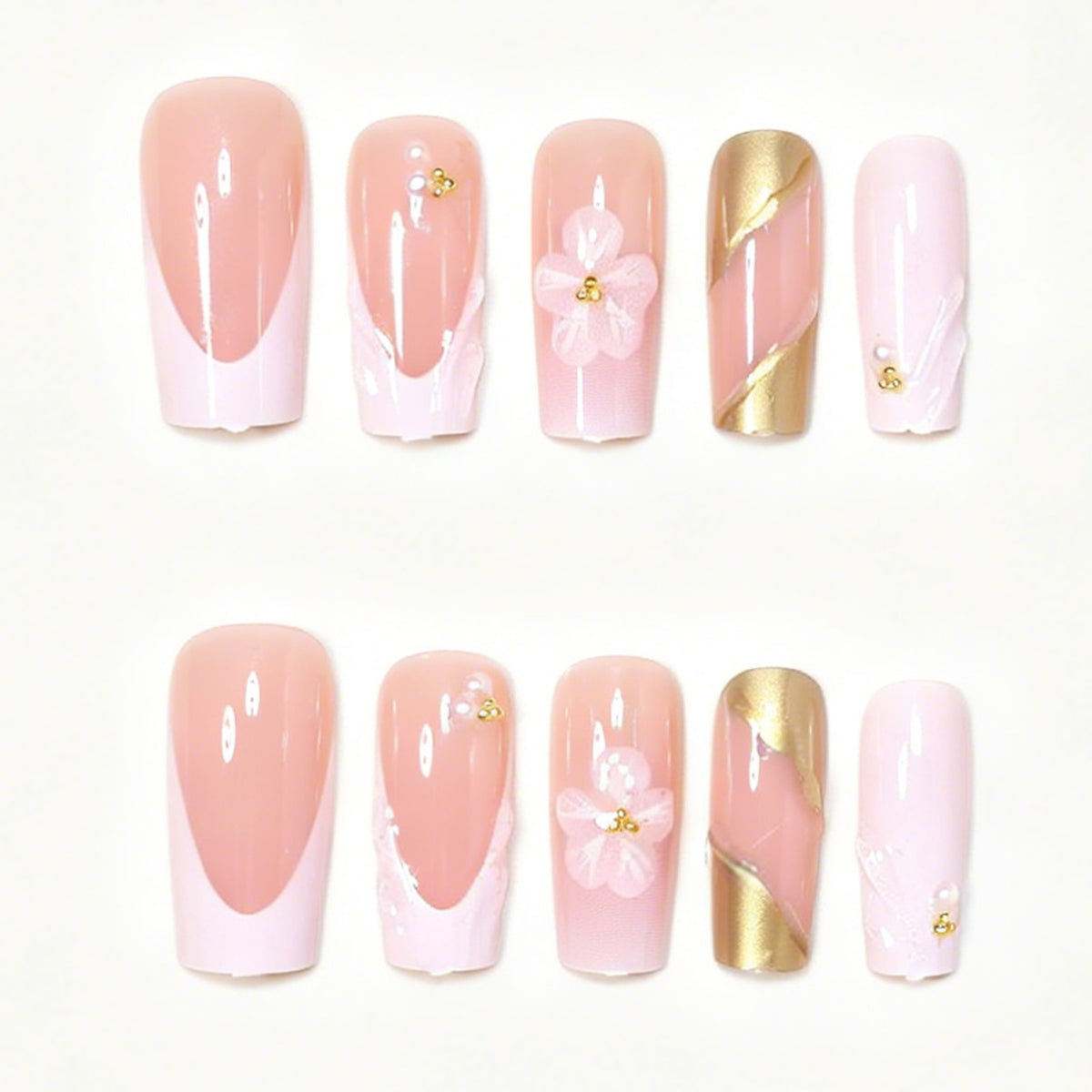 Deluxe Floral Acryl Nagelkunst Set Brehn