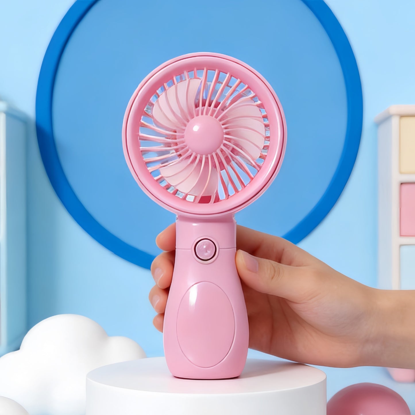 Damen Tragbarer Mini Handventilator mit wiederaufladbarem USB-Anschluss Brehn