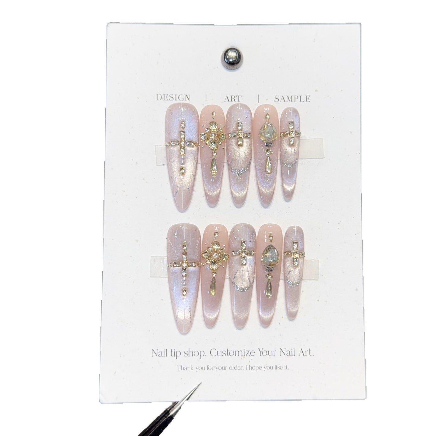 Kunstnägel mit Eleganten Strass- und Glitzerdetails Brehn