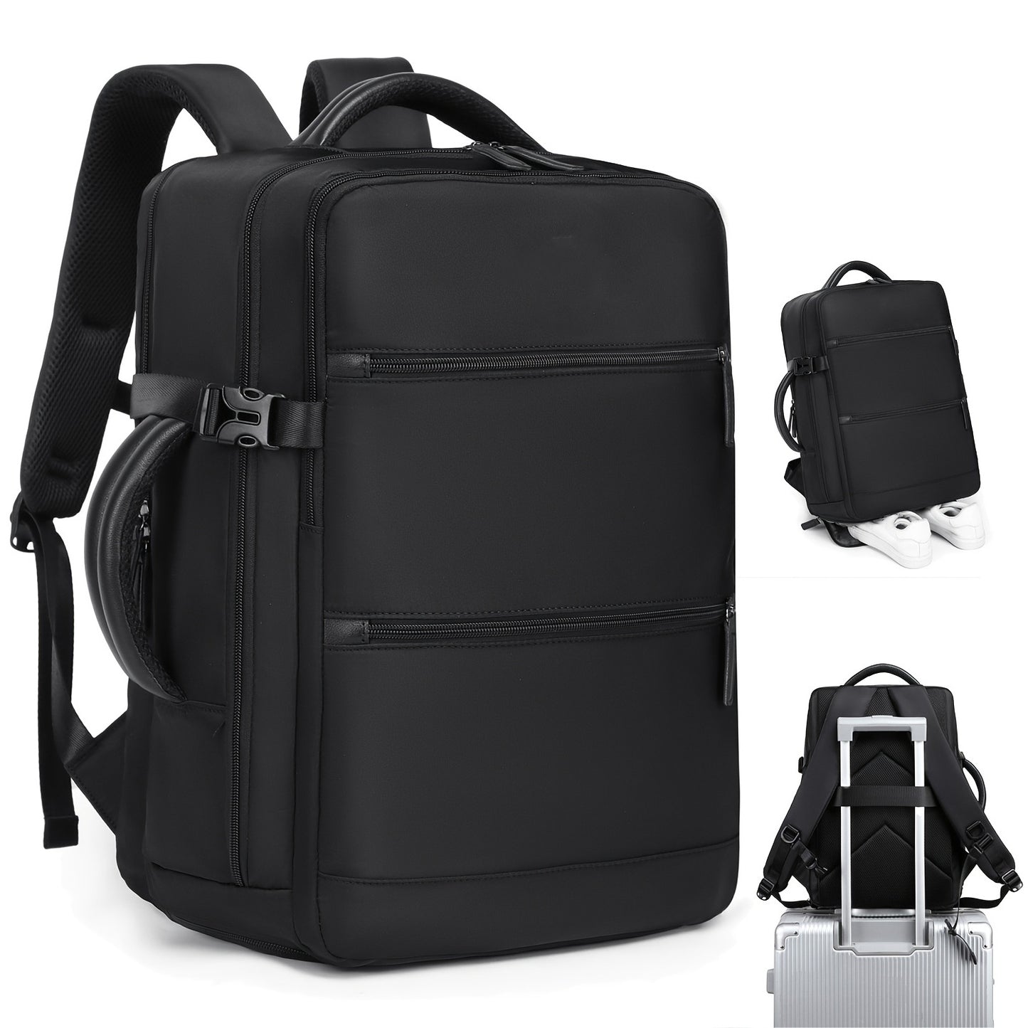 Unisex multifunktionaler Business-Rucksack mit gepolstertem Laptop-Fach und abnehmbarem Tragegriff Brehn
