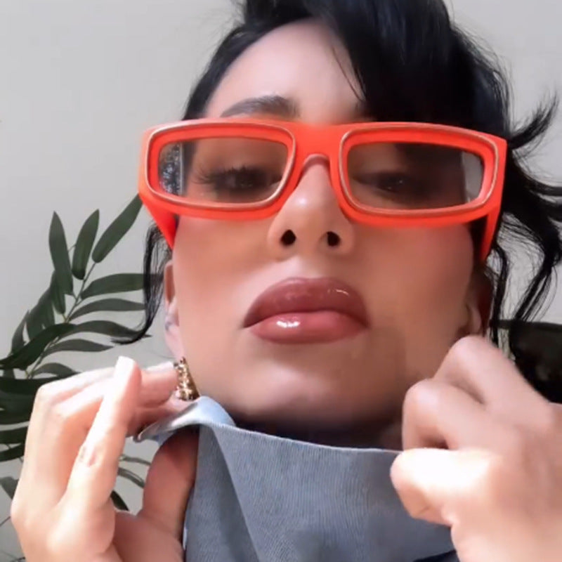 Damen trendige rechteckige Sonnenbrille mit elegantem Farbenspiel Brehn