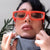 Damen trendige rechteckige Sonnenbrille mit elegantem Farbenspiel Brehn