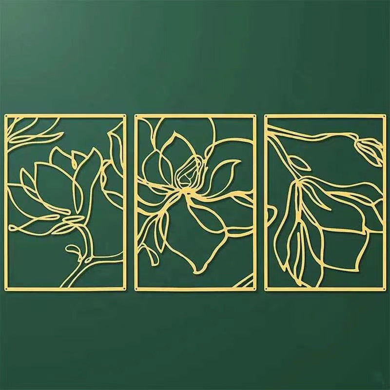 Elegante Florale Wandkunst Skulptur Set Brehn