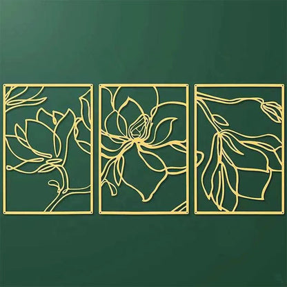 Elegante Florale Wandkunst Skulptur Set Brehn