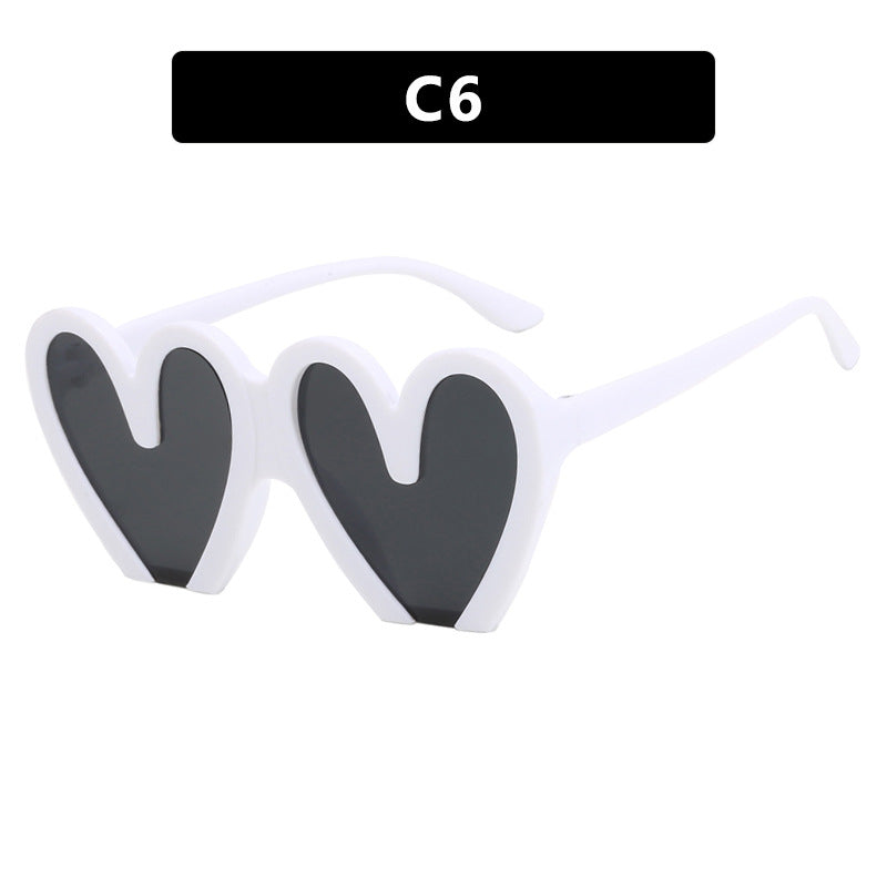 Damen Herzförmige Sonnenbrille mit robustem Kunststoffrahmen und UV-Schutz Brehn