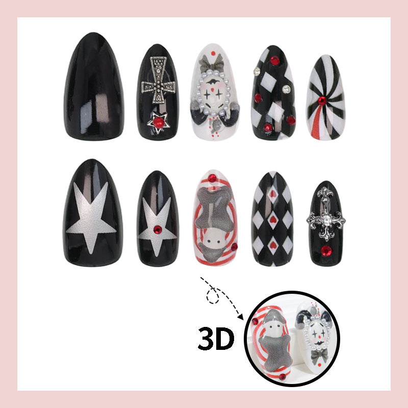Kunstnagelset mit kreativen Halloween-Motiven und eleganten Akzenten Brehn