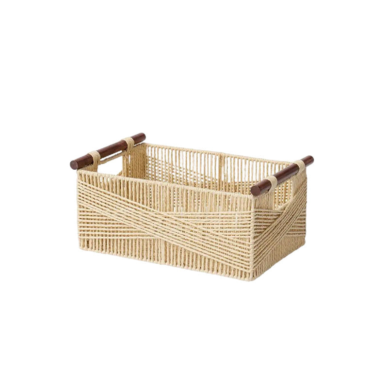 Handgewebter Aufbewahrungskorb mit Holzgriffen Brehn