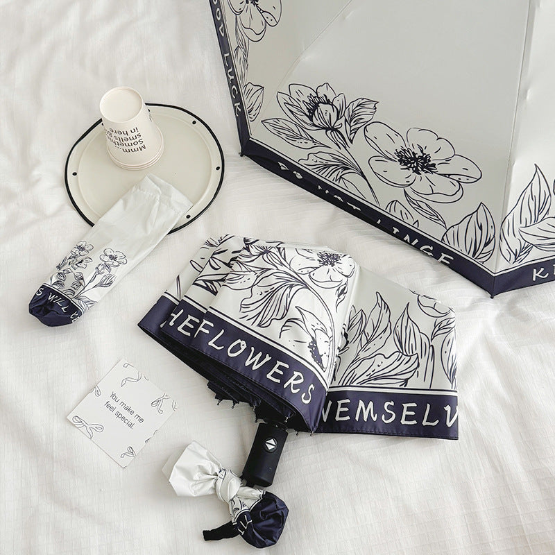 Damen Faltbarer Regenschirm mit kreativem Kunstdesign Brehn