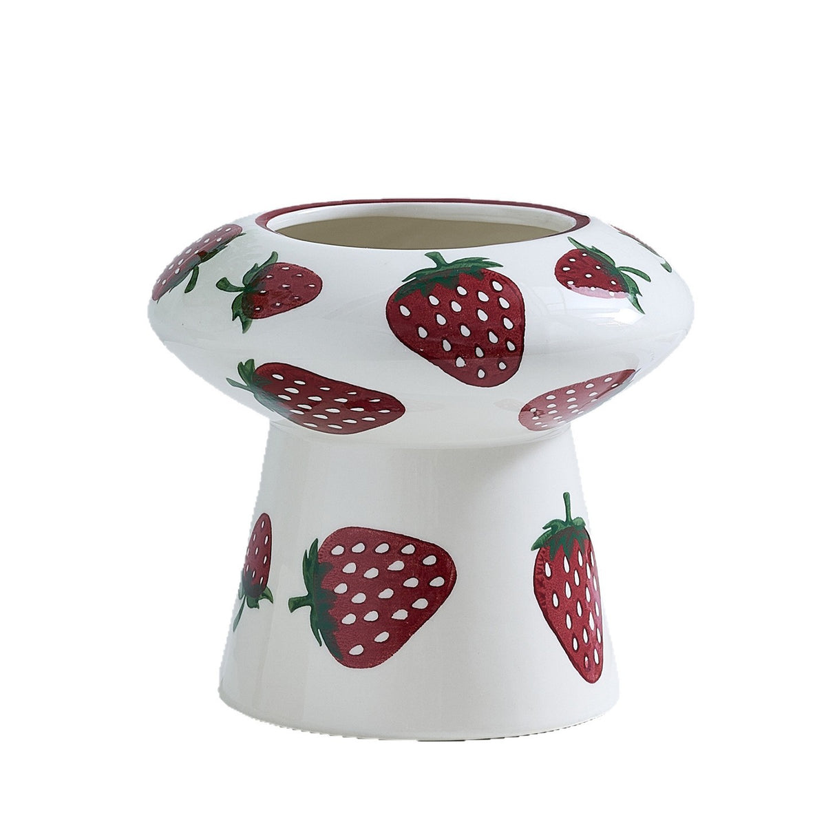 Keramikvase mit Erdbeermuster Brehn