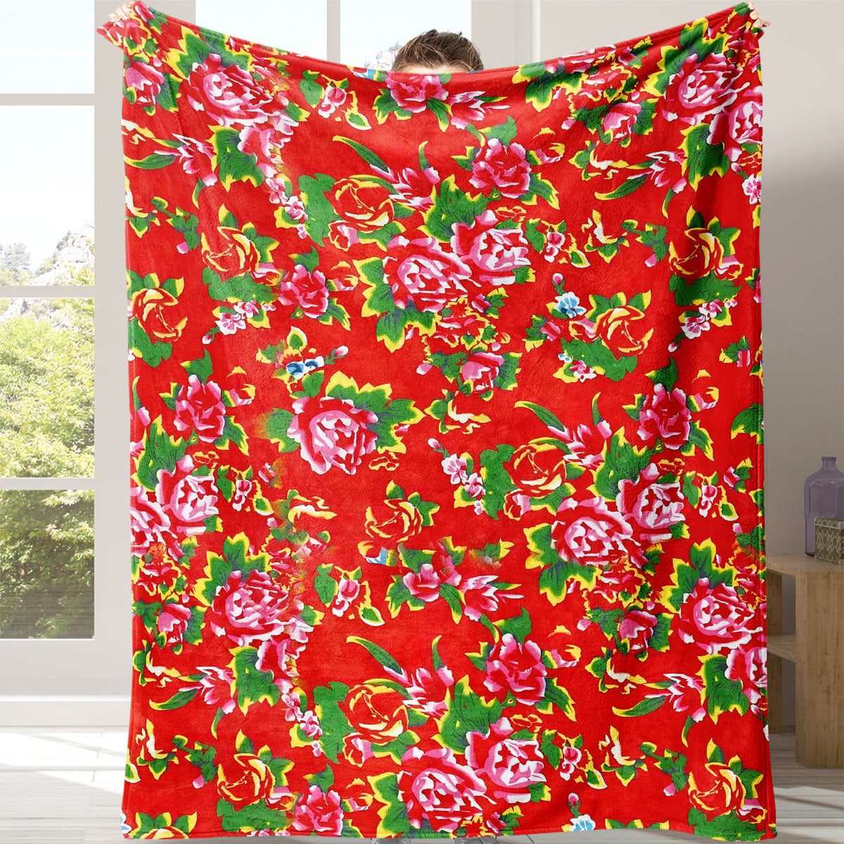 Blumenmuster Kuscheldecke