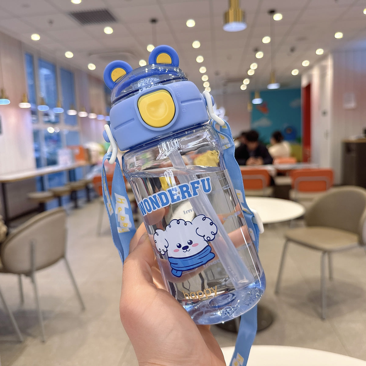Damen Verspielte wasserfeste Trinkflasche mit Trageband Brehn