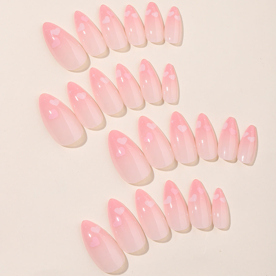 Elegantes mandelförmiges Press-On-Nagelset Brehn