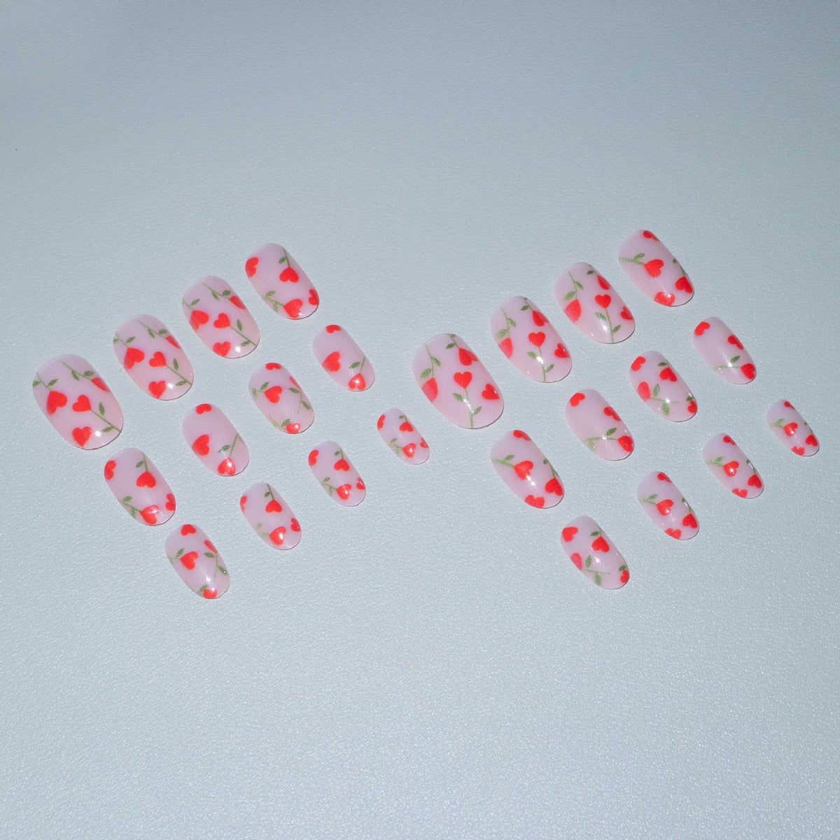 Florales Herz Akzent Nagelkunstset
