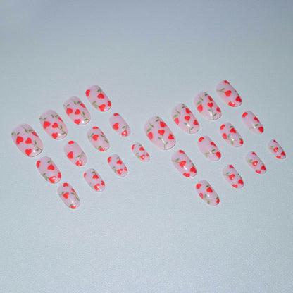 Florales Herz Akzent Nagelkunstset