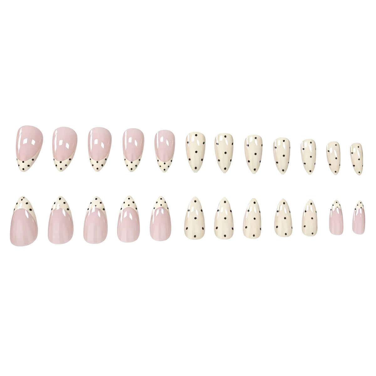 Elegante gepunktete Nagelkunst-Verzierungen Brehn