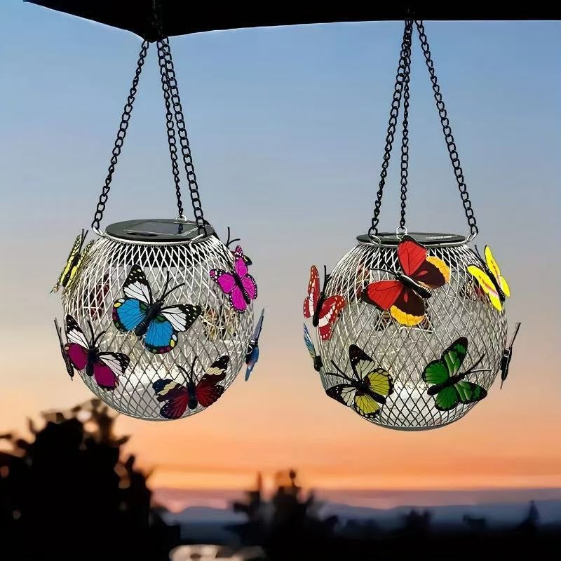 Solar Hängende Außenlaternen mit Vintage-LED-Glühbirne und Metallgehäuse wasserdichte Aufhängung Brehn