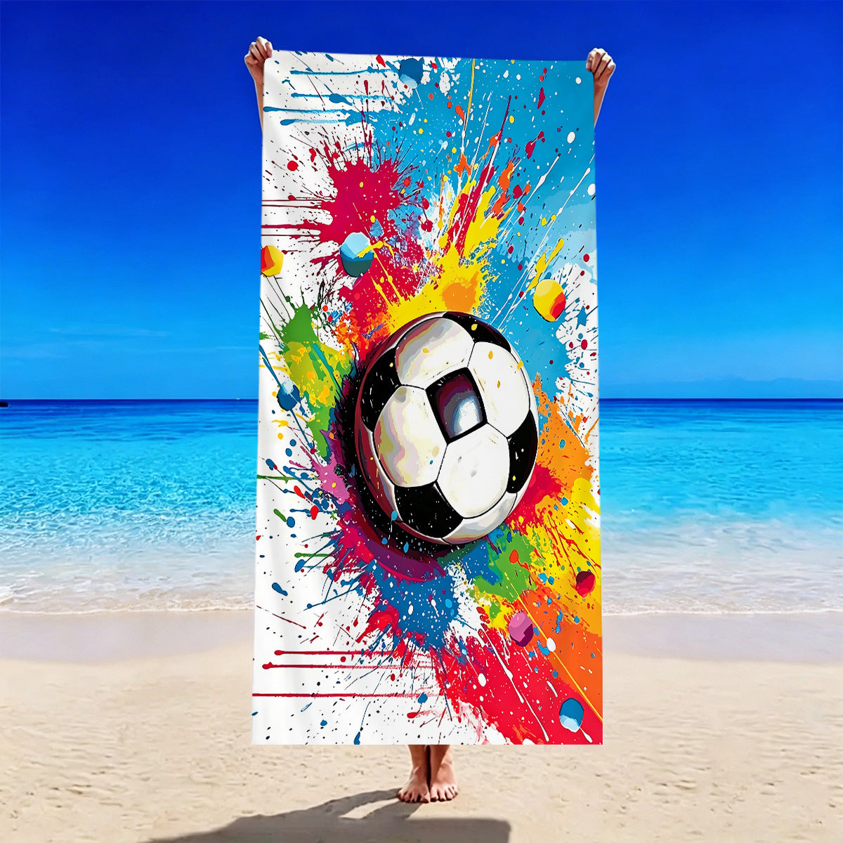 Fußball-Motiv Strandtuch Brehn