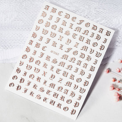 Dekorative Alphabet Nagelkunst Aufkleber