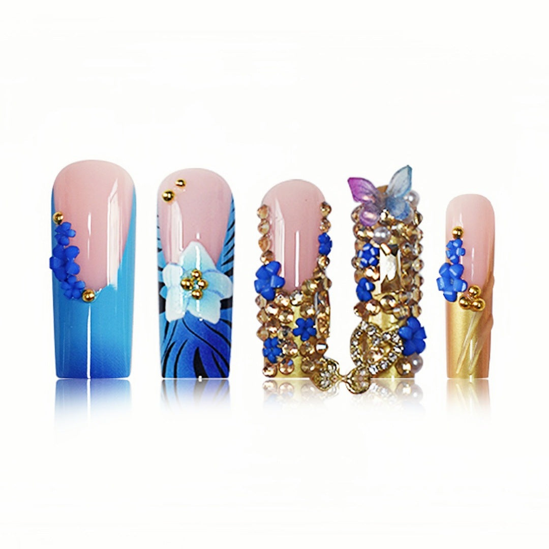 Künstlerisch Blumenschmuck Druck-auf-Nagelverlängerungen Brehn