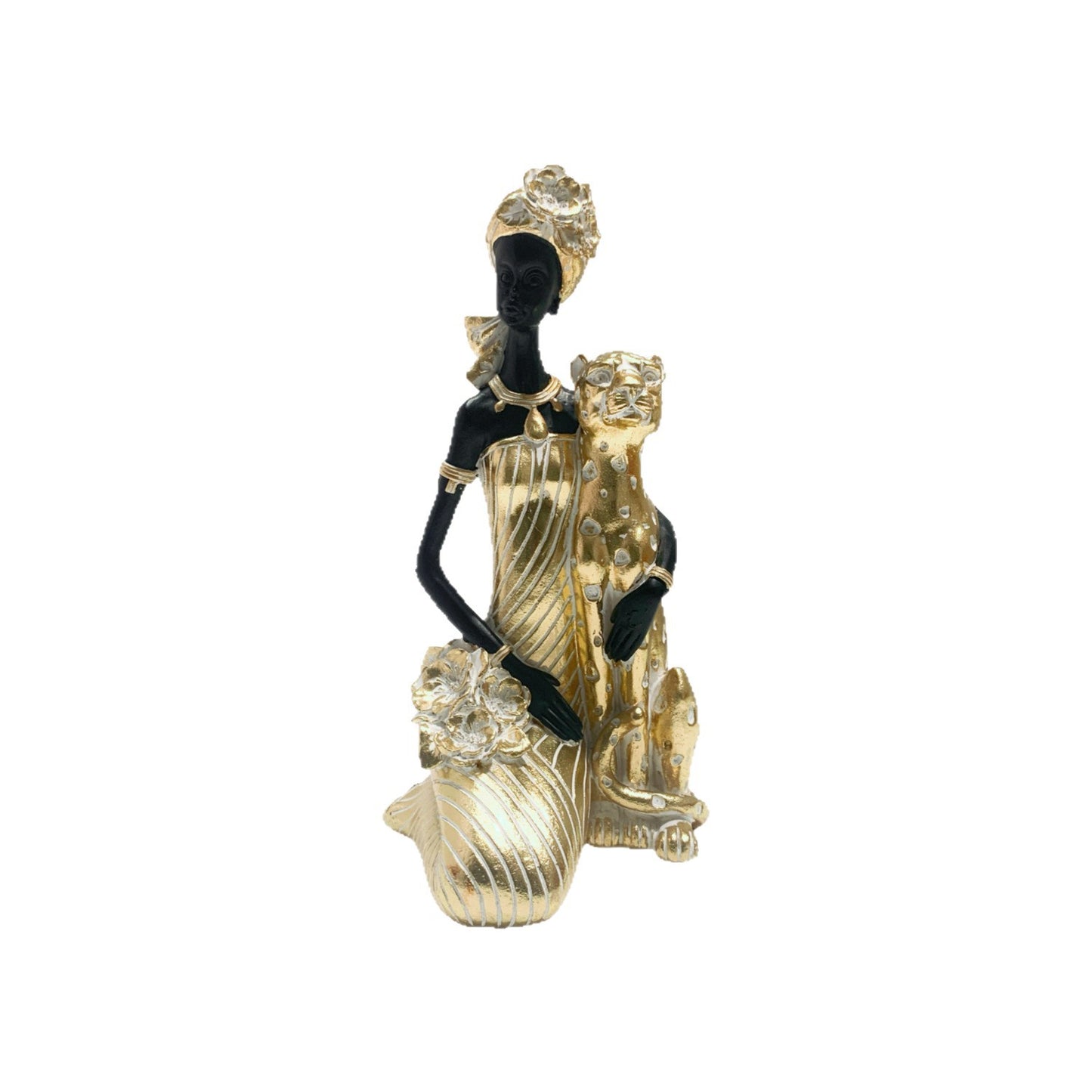 Elegante Skulptur mit Leoparden Brehn