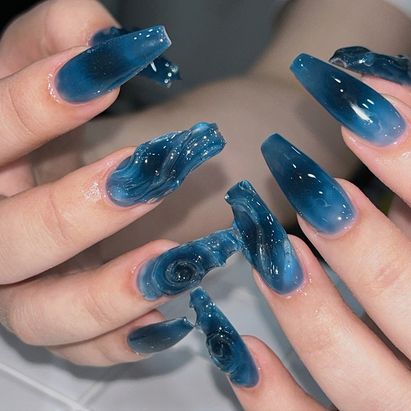 Künstlerische Swirl Press-On Nagelverlängerungen Brehn
