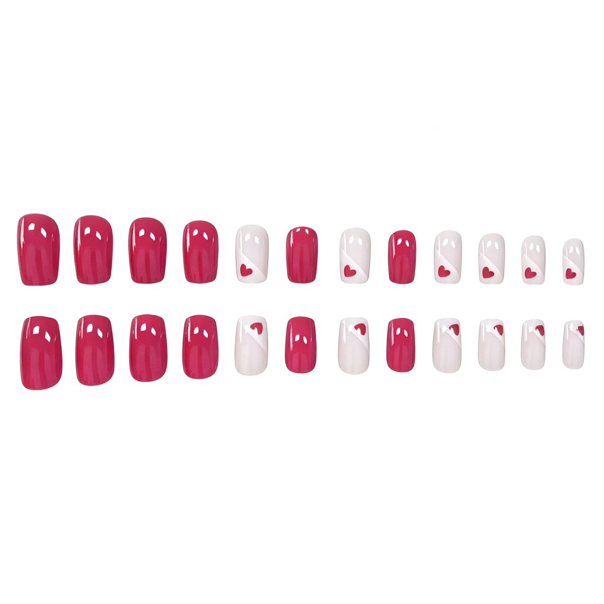 Herz-verzierte Nagelkunst-Verfeinerungen Brehn