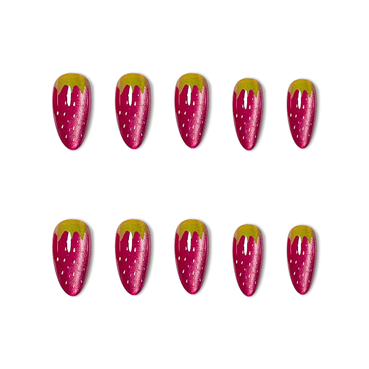 Erdbeer-Themen-Acryl-Nagelverzierungen Brehn