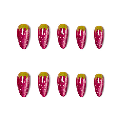 Erdbeer-Themen-Acryl-Nagelverzierungen Brehn