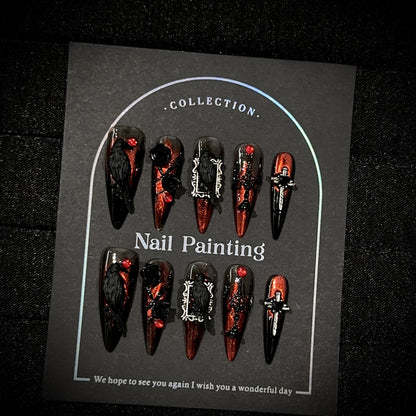 Gothic-inspiriertes Press-On Nagelset
