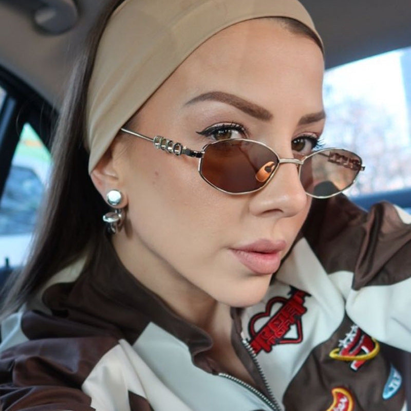 Damen modische Sonnenbrille mit elegantem Edelstahlrahmen und UV-Schutz Brehn