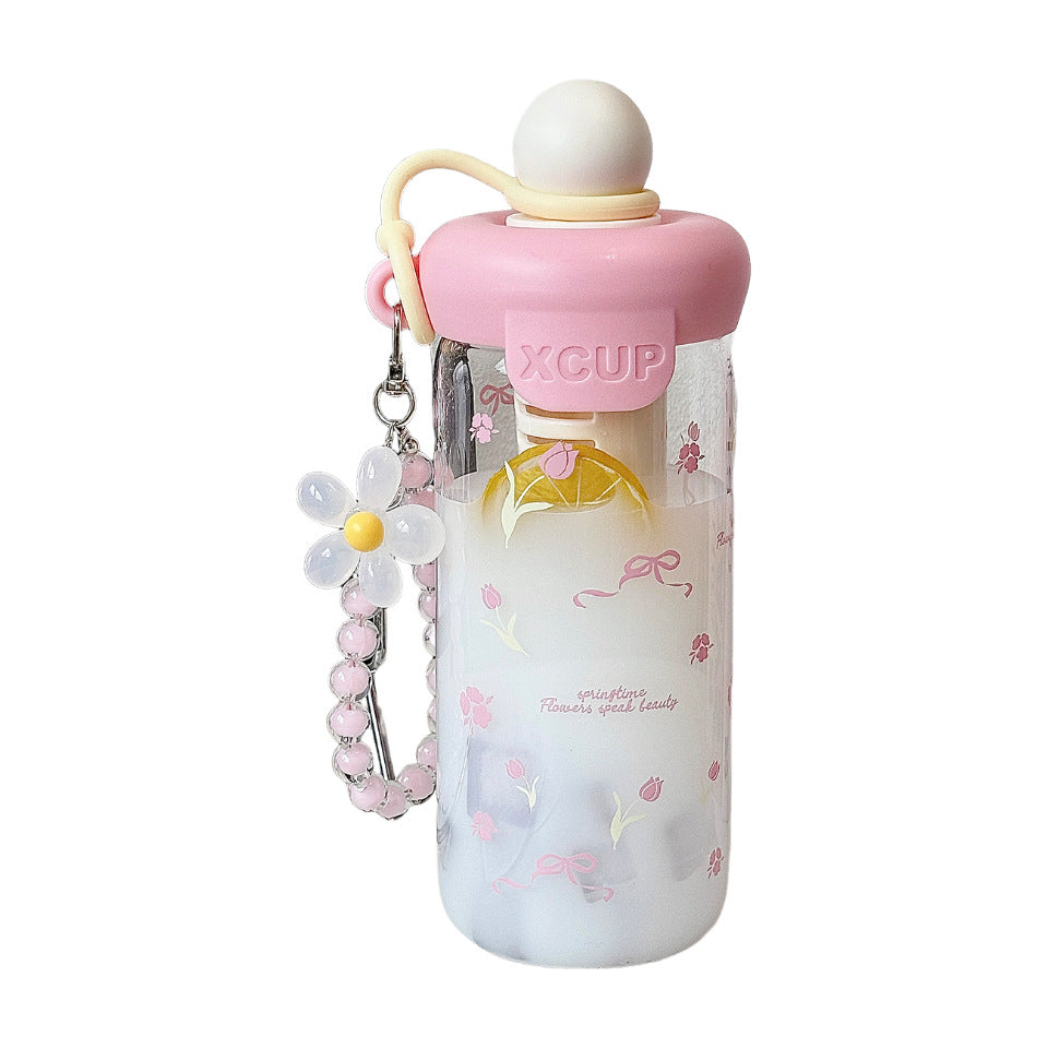 Damen Flasche mit integriertem Fruchteinleger und Schlüsselanhänger Brehn