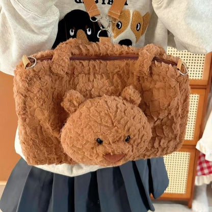 Niedlicher Plüschbär-Themen-Crossbody-Tasche