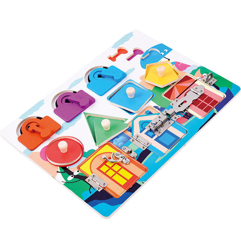 Brehn | Montessori Busy Board Puzzle – Frühe Bildung Schlüssel Schloss Spielzeug zum Entriegeln für Jungen und Mädchen