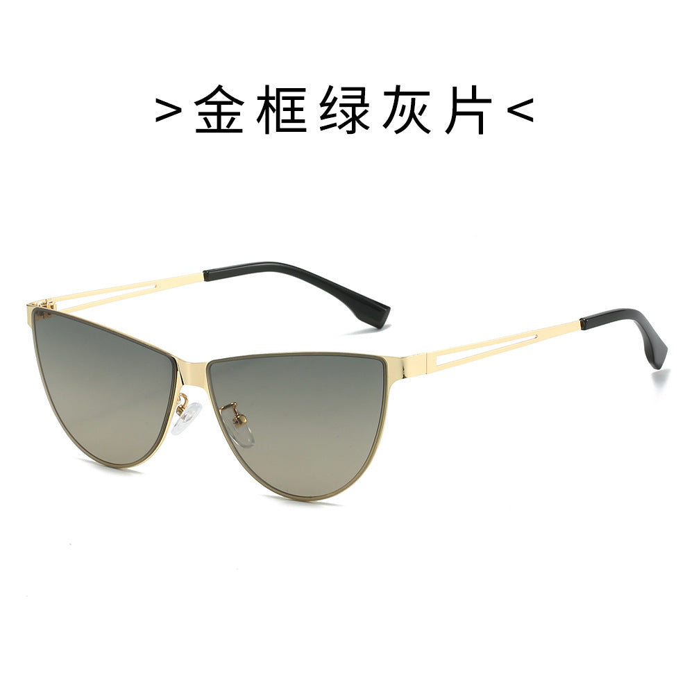 Damen Modische Cat-Eye Sonnenbrille mit elegantem Metallgestell Brehn