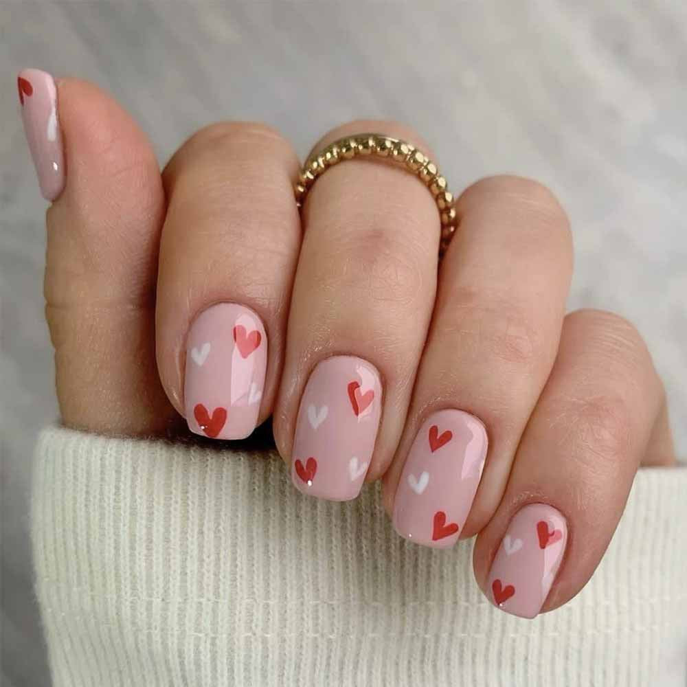 Herz-Muster Druck-Nagelkunst Brehn